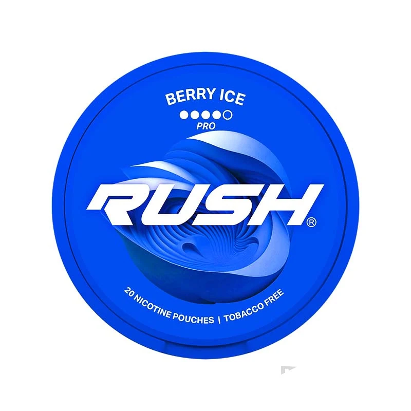 Rush Berry Ice Pro nicotine pouches tin