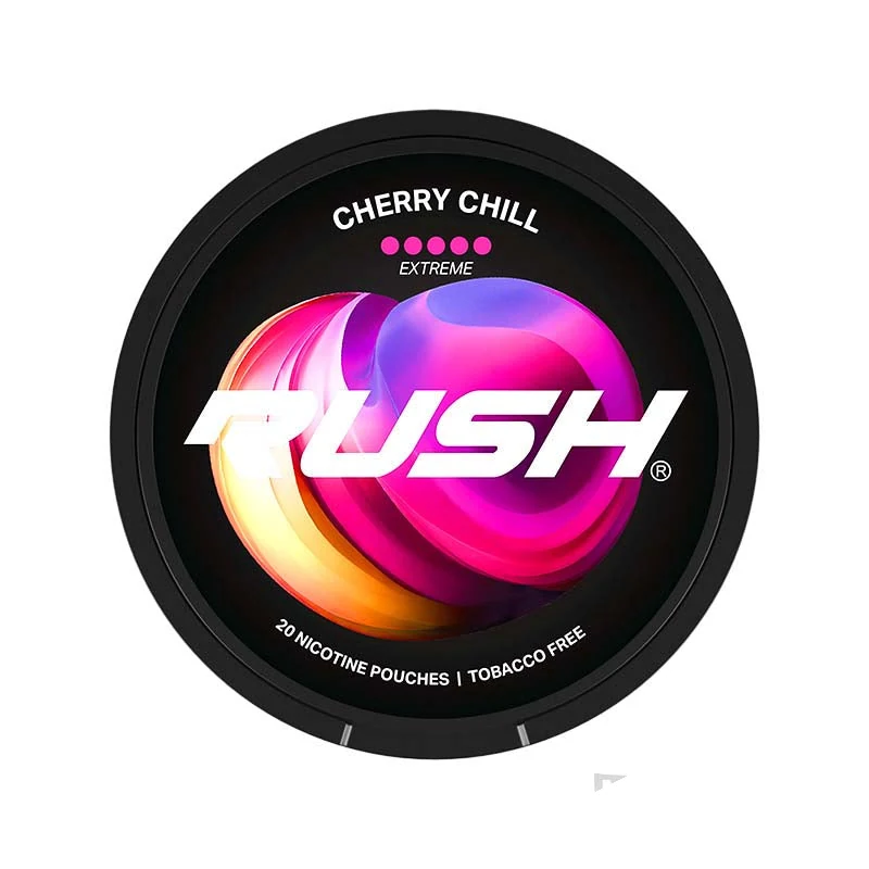 Rush Cherry Chill Extreme nicotine pouches tin