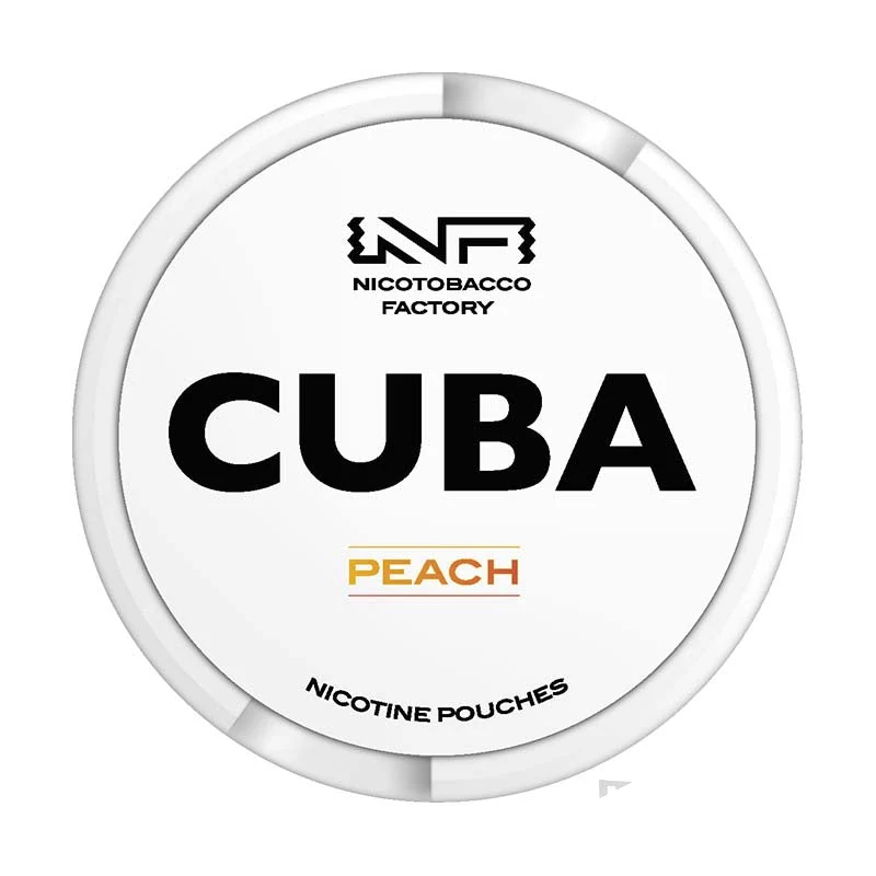 CUBA Peach nicotine pouches tin