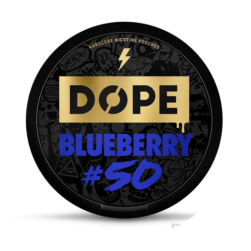 DOPE Blueberry 50mg nicotine pouches tin