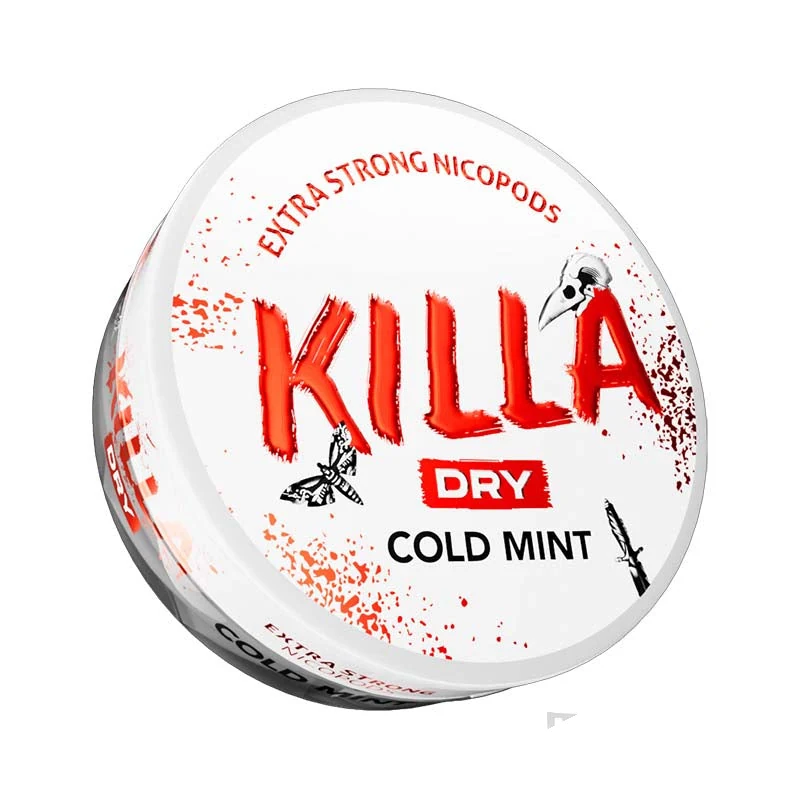 Killa Dry Cold Mint nicotine pouches tin