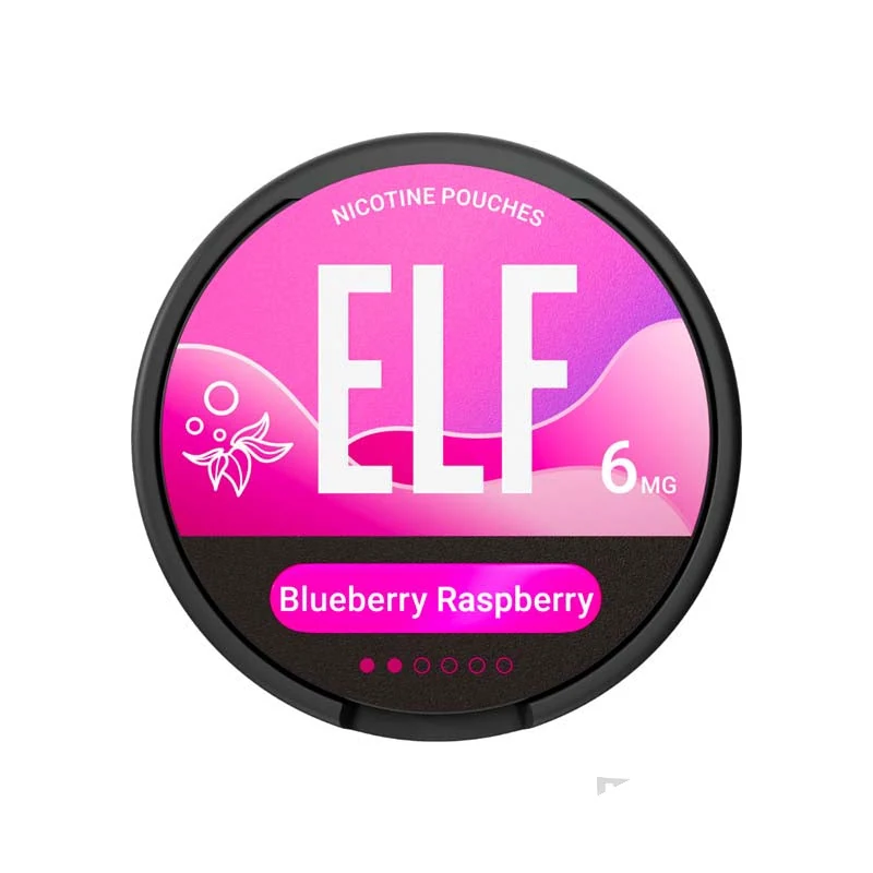 ELF Blueberry Raspberry nicotine pouches tin