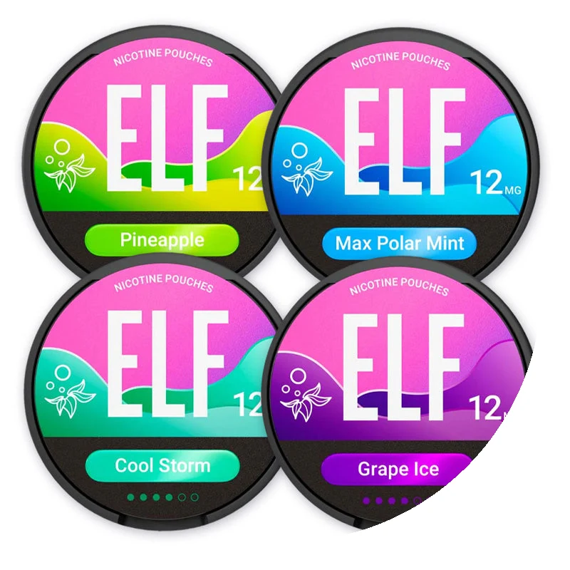 ELF Top Flavours 12mg Bundle (4 Pack) nicotine pouches tin