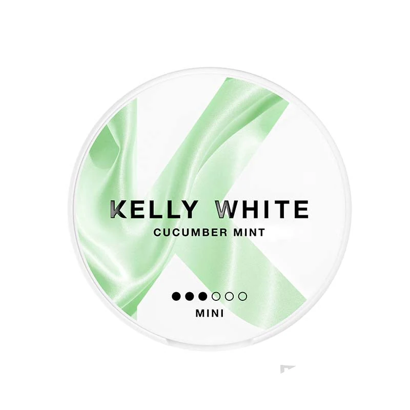 Kelly White Cucumber Mint nicotine pouches tin