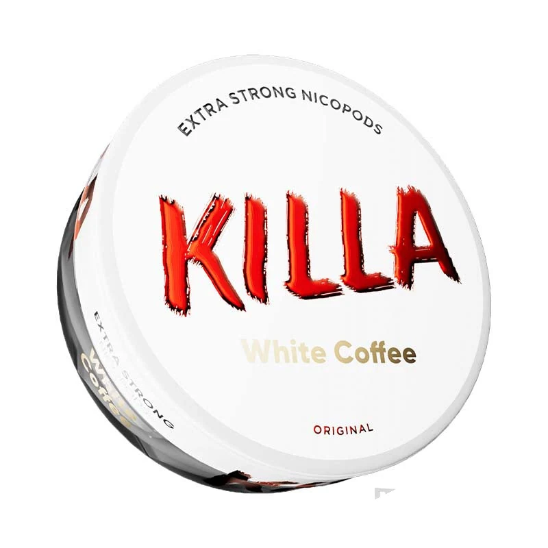 Killa White Coffee Extra Strong nicotine pouches tin