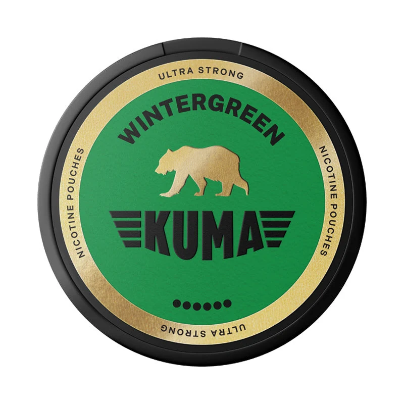 KUMA Wintergreen nicotine pouches tin