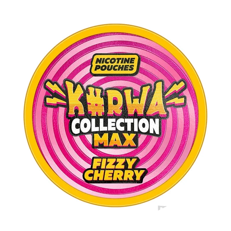 Kurwa Collection Max Fizzy Cherry nicotine pouches tin