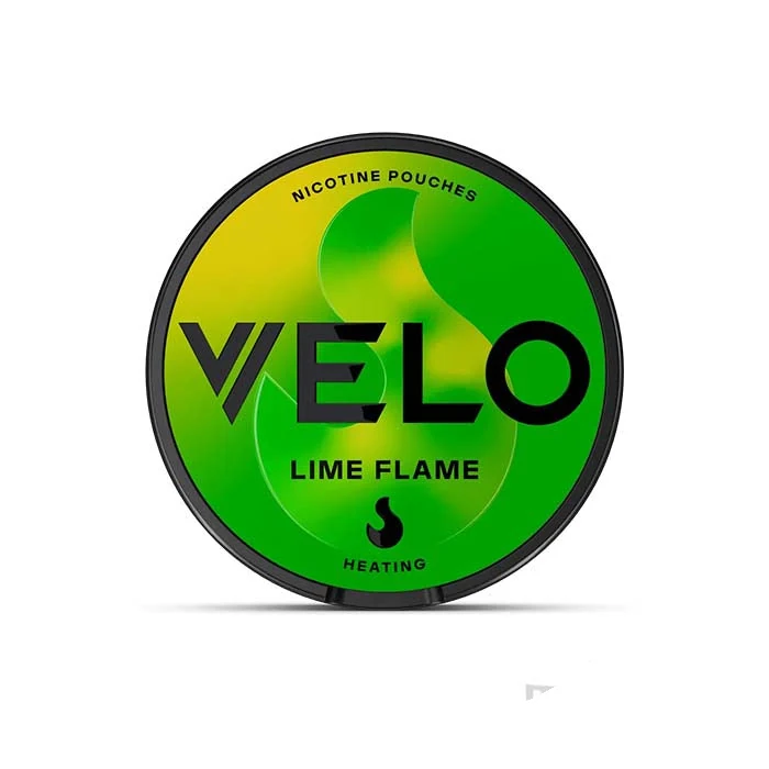 VELO Lime Flame nicotine pouches tin
