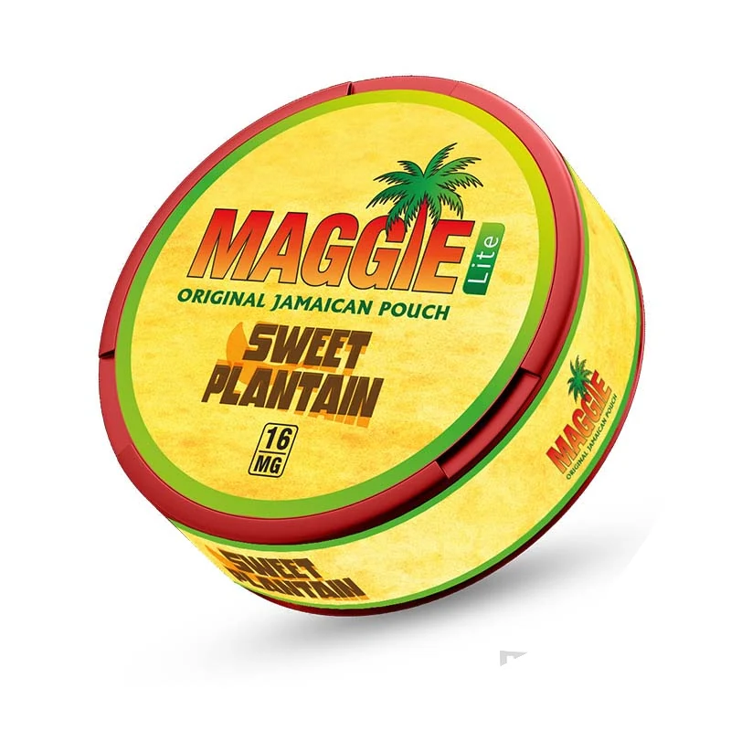 Maggie Original Jamaican Sweet Plantain nicotine pouches tin