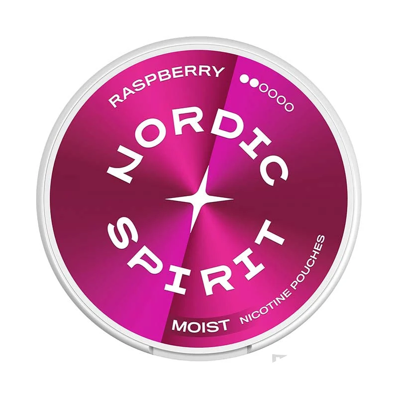 Nordic Spirit Raspberry nicotine pouches tin