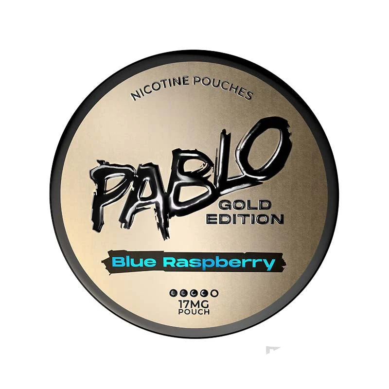 Pablo Gold Edition Blue Raspberry nicotine pouches tin