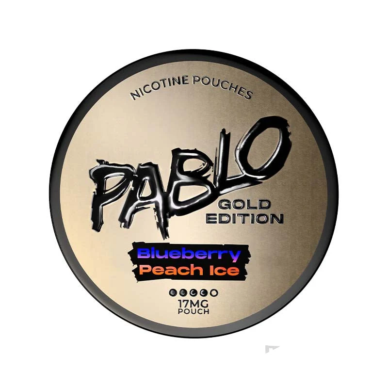 Pablo Gold Edition Blueberry Peach Ice nicotine pouches tin