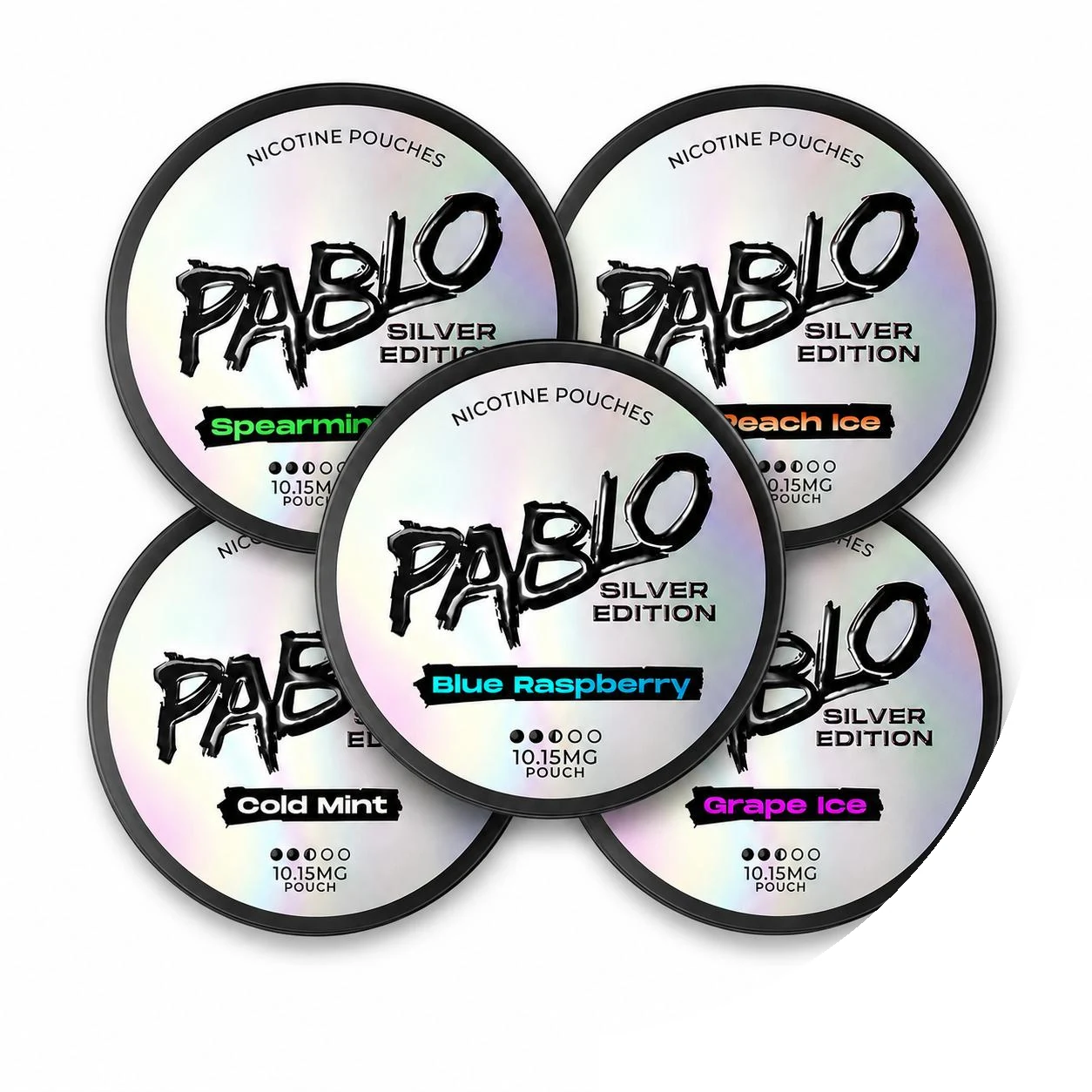 Pablo Silver Edition 10mg Bundle (5-Pack) nicotine pouches tin