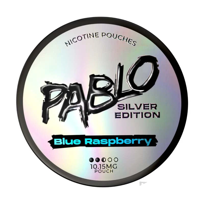 Pablo Silver Edition Blue Raspberry nicotine pouches tin