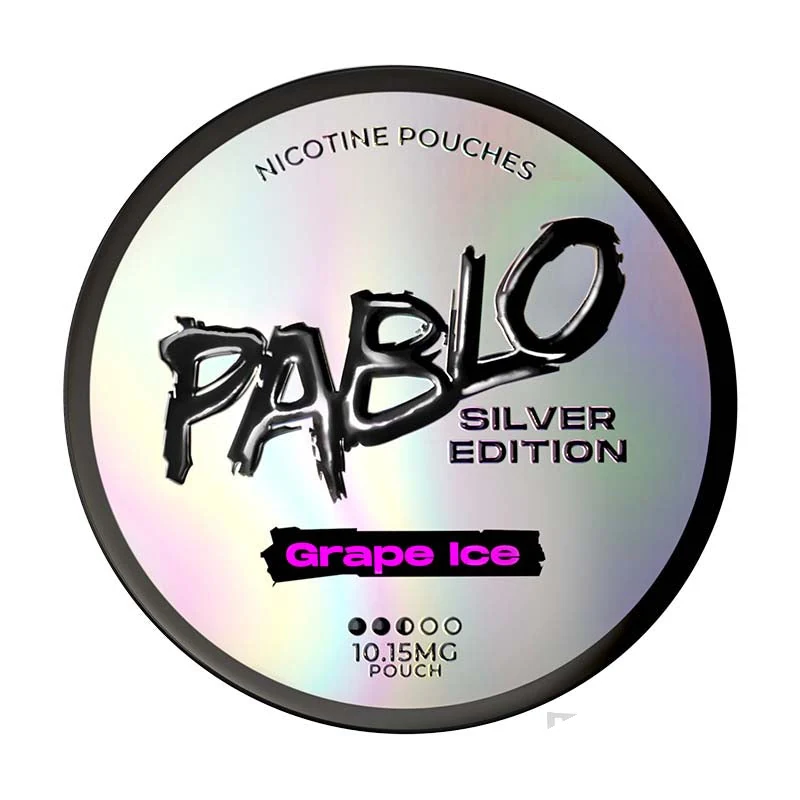 Pablo Silver Edition Grape Ice nicotine pouches tin