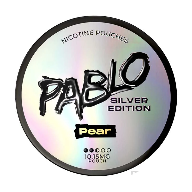 Pablo Silver Edition Pear nicotine pouches tin