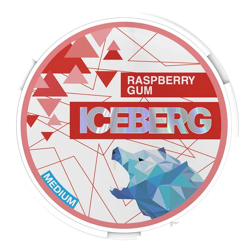 Iceberg Raspberry Gum nicotine pouches tin