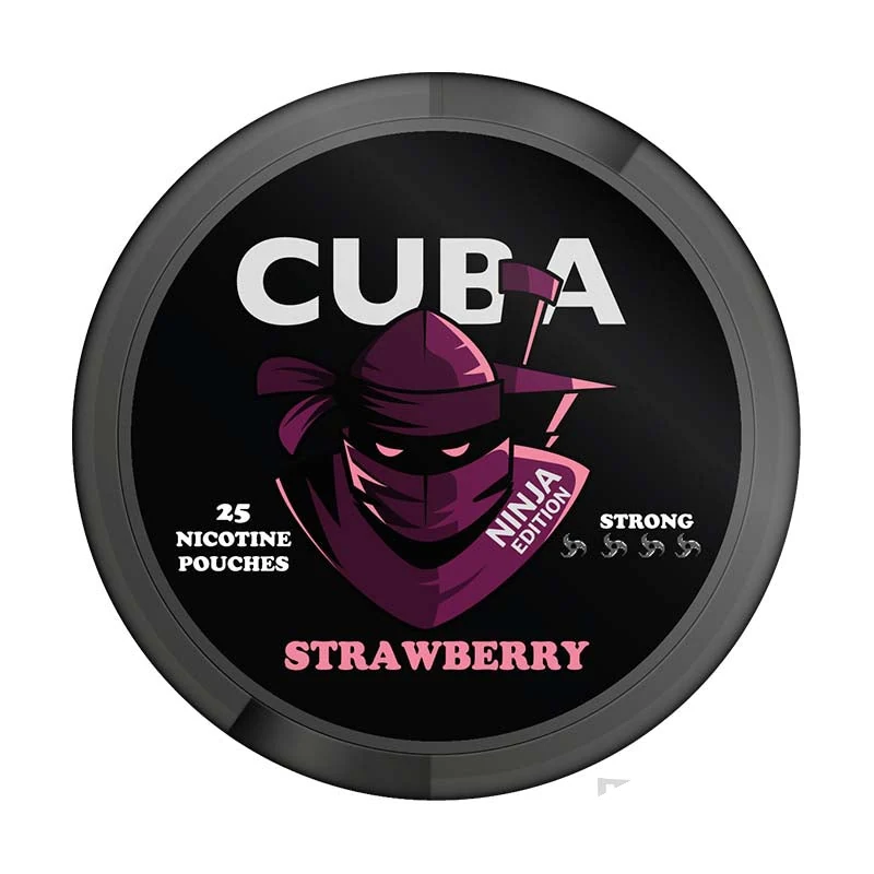 CUBA Strawberry Ninja nicotine pouches tin