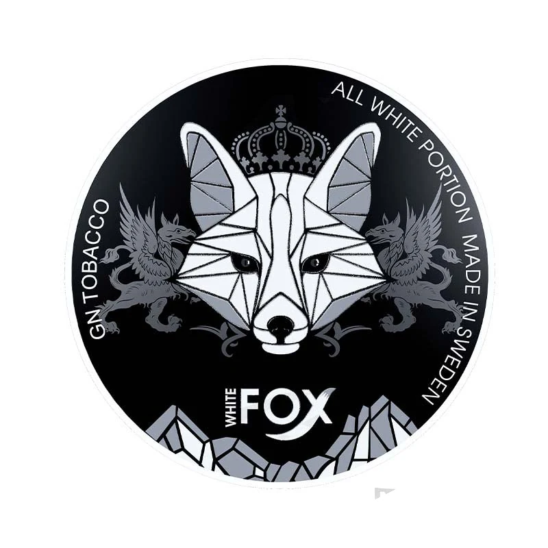 White Fox Black Tight nicotine pouches tin