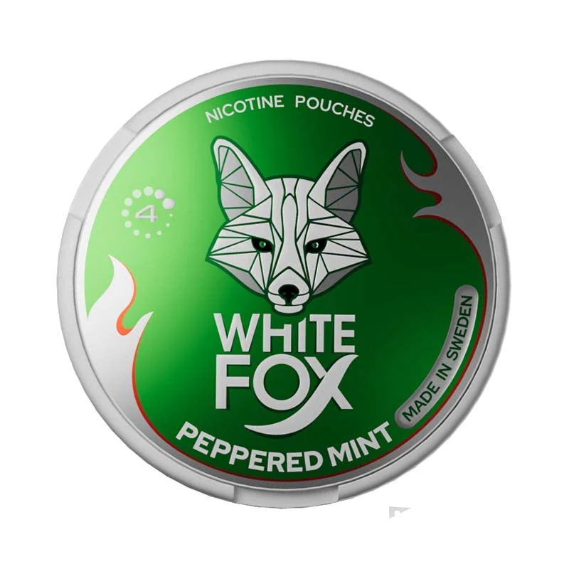 White Fox Peppered Mint Low Strength nicotine pouches