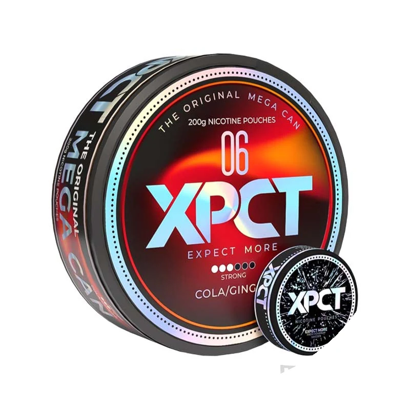 XPCT Megacan Cola/Ginger nicotine pouches tin