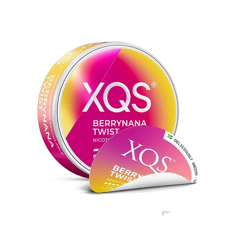 XQS Berrynana Twist nicotine pouches tin