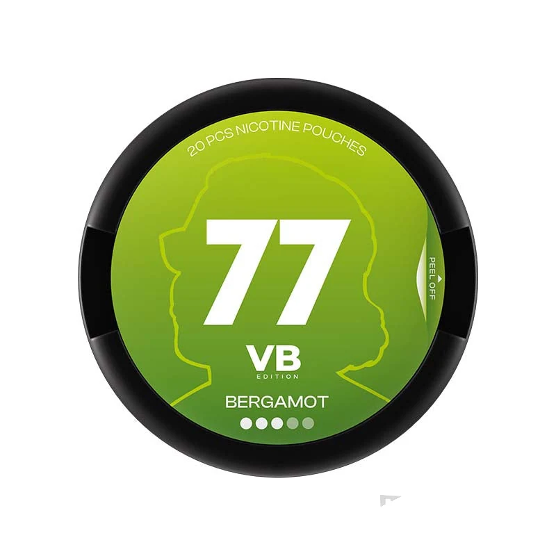 77 VB Edition Bergamot nicotine pouch tin