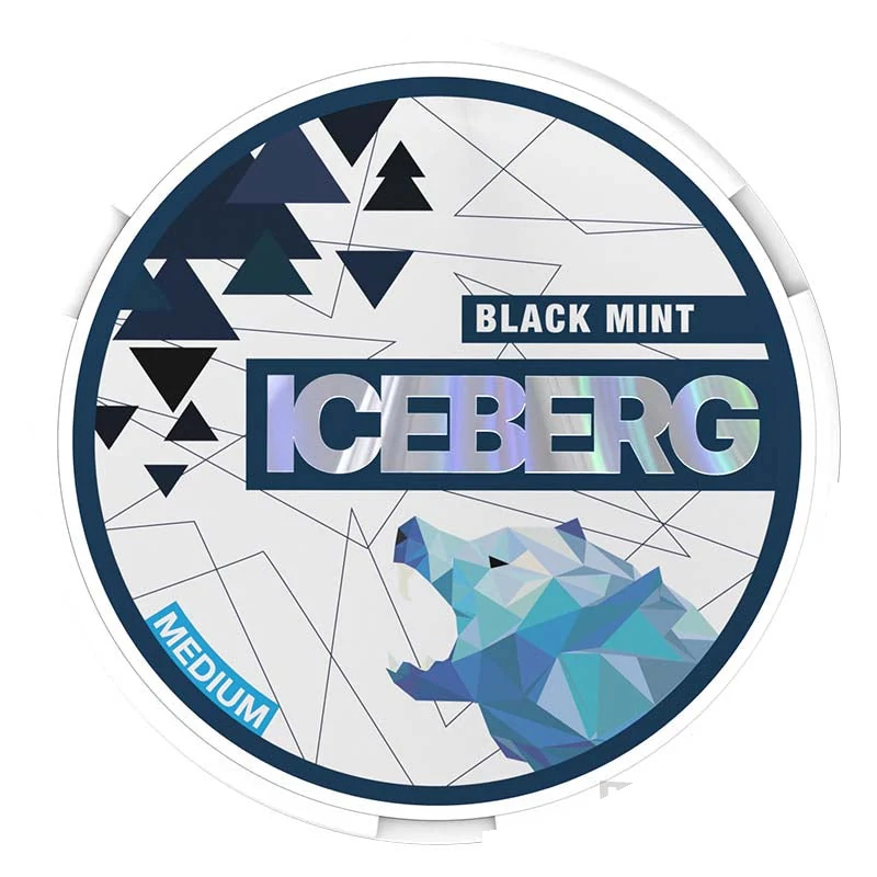 Iceberg Black Mint nicotine pouch tin