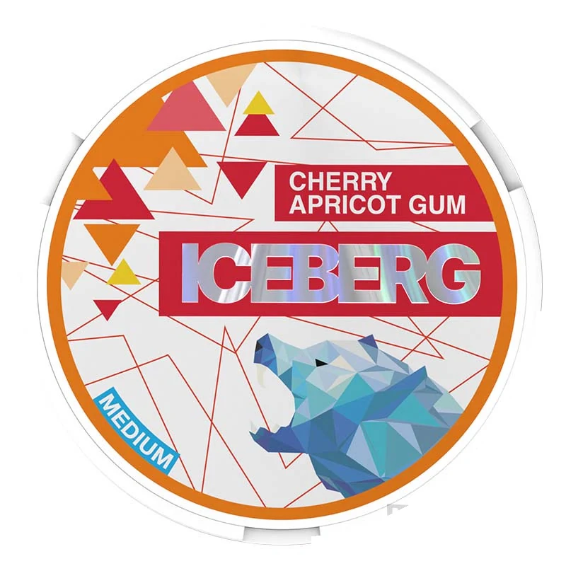 Iceberg Cherry Apricot Gum nicotine pouch tin