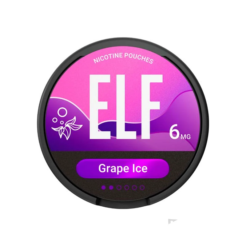 ELF Grape Ice nicotine pouch tin