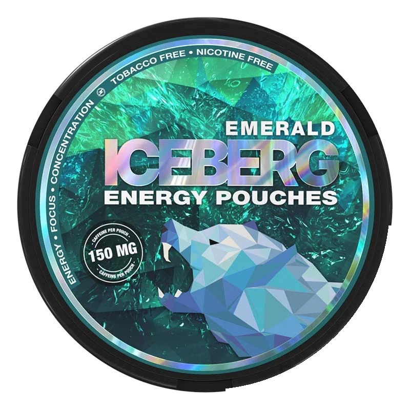 Iceberg Emerald Energy Pouches caffeine pouch tin