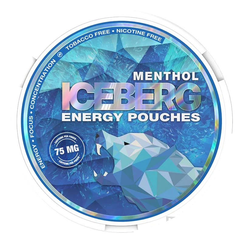 Iceberg Menthol Energy Pouches caffeine pouch tin