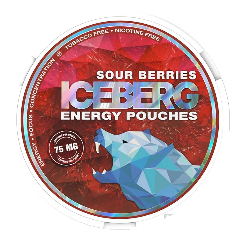 Iceberg Sour Berries Energy Pouches caffeine pouch tin