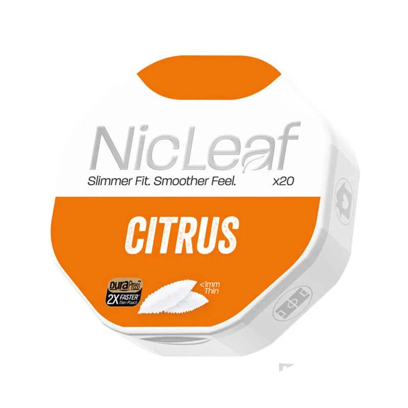 NicLeaf Citrus nicotine pouch tin
