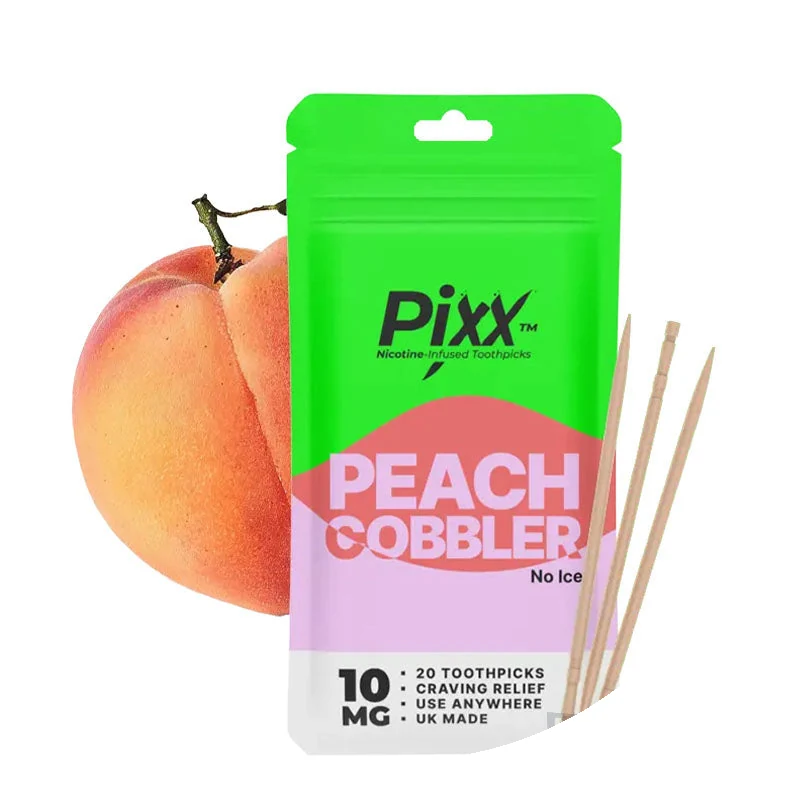 Pixx Peach Cobbler nicotine pouch tin
