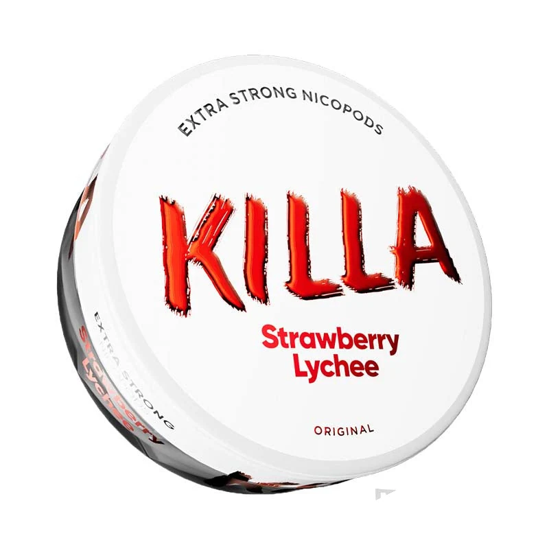 Killa Strawberry Lychee Extra Strong nicotine pouch tin