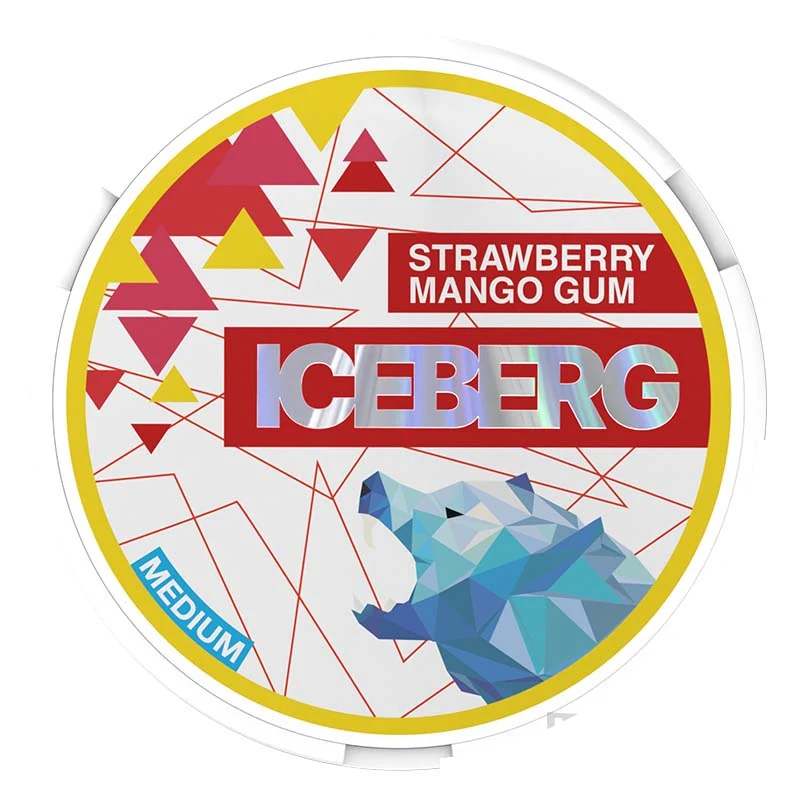 Iceberg Strawberry Mango Gum nicotine pouch tin