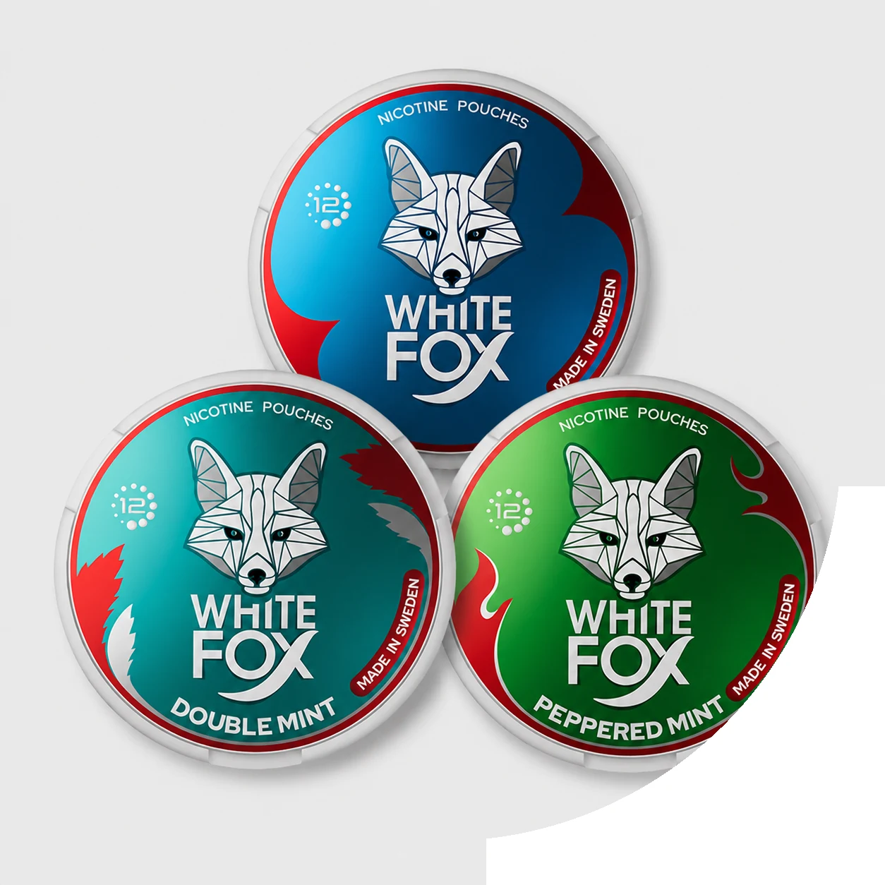White Fox Mint Edition Intense 12mg Bundle (3-Pack) nicotine pouch tin
