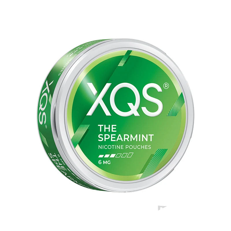 XQS Spearmint nicotine pouch tin