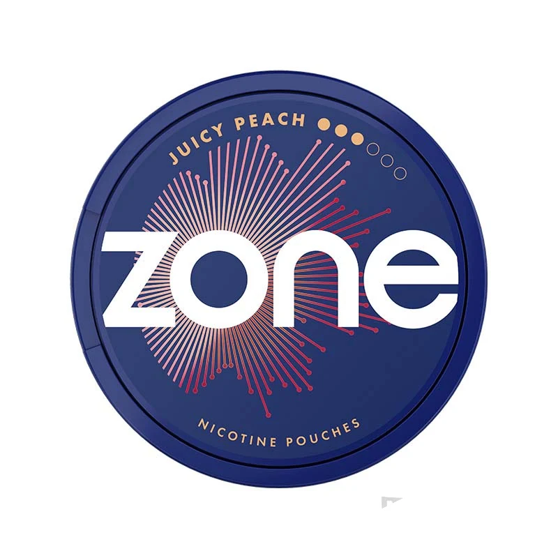 Zone Juicy Peach nicotine pouch tin